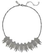 I.n.c. Hematite-tone Crystal Bar Fringe Collar Necklace, 16 + 3 Extender, Created For Macy's