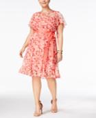 Jessica Howard Plus Size Floral-print Pintucked Dress