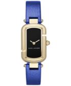 Marc Jacobs Women's North-south Metallic Blue Leather Strap Watch 20x31mm Mj1501