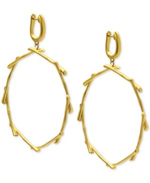 Kesi Jewels Drop Hoop Earrings In 18k Gold Over Sterling Silver