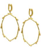 Kesi Jewels Drop Hoop Earrings In 18k Gold Over Sterling Silver