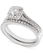 X3 Certified Diamond Engagement Ring And Wedding Band Bridal Set (1 Ct. T.w.) In 18k White Gold, Created For Macy's