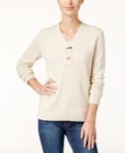 Charter Club Petite Henley Sweater, Only At Macy's