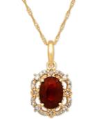 Ruby (1 Ct. T.w.) & Diamond (1/10 Ct. T.w.) 18 Pendant Necklace In 14k Gold