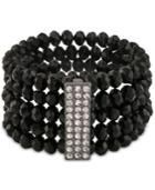 Say Yes To The Prom Hematite-tone Crystal And Stone Multi-row Stretch Bracelet