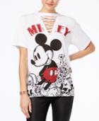 Disney Juniors' Mickey Mouse Lace-up Graphic T-shirt By Freeze 24-7