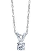 Round-cut Diamond Pendant Necklace In 10k Yellow Or White Gold (1/5 Ct. T.w.)