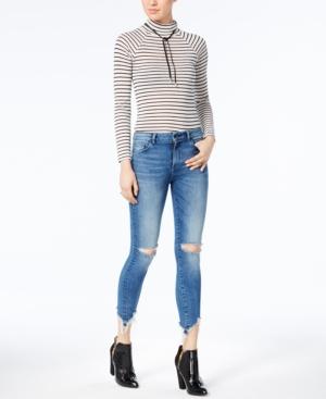 Dl 1961 Farrow Ripped & Destroyed-hem Skinny Jeans