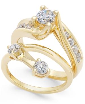 Diamond Interlocking Bridal Set (1-1/2 Ct. T.w.) In 14k Gold