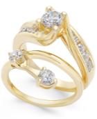 Diamond Interlocking Bridal Set (1-1/2 Ct. T.w.) In 14k Gold