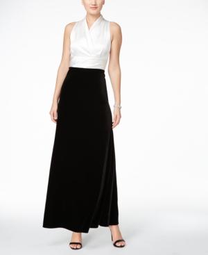 Alex Evenings Velvet Contrast Gown