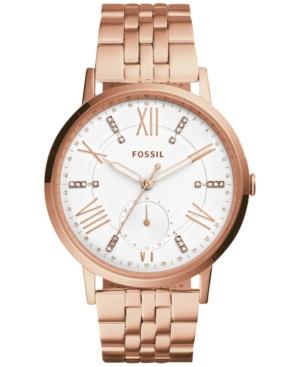 Fossil Women's Gazer Rose Gold-tone Stainless Steel Bracelet Watch 40mm Es4246