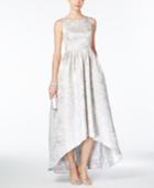 Adrianna Papell Floral-jacquard High-low Gown