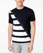 Armani Exchange Men's Asymmetrical Stripe Logo-print T-shirt