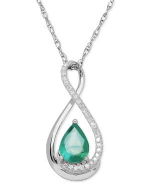 Ruby (7/8 Ct. T.w.) And Diamond Accent Infinity Pendant Necklace In Sterling Silver (also In Emerald)