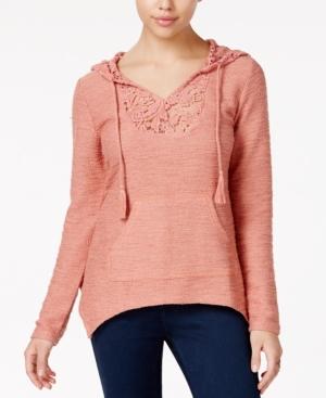 American Rag Crocheted Handerchief-hem Hoodie, Created For Macy's