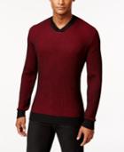 Alfani Men's V-neck Waffle-knit Sweater, Regular Fit