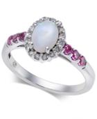 Multi-gemstone (7/8 Ct. T.w.) & Diamond (1/6 Ct. T.w.) Ring In 14k Gold