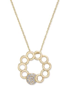 Diamond Multi-ring Pendant Necklace (1/8 Ct. T.w.) In 14k Gold