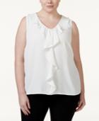 Nine West Plus Size Ruffle-trim Sleeveless Blouse