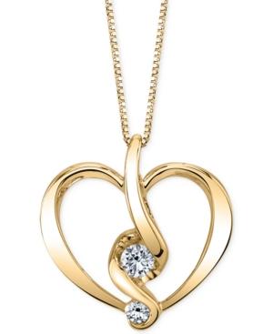 Proud Mom Diamond Heart Pendant Necklace (1/5 Ct. T.w.) In 14k Gold