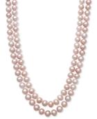 Sterling Silver Necklace, Pink Cultured Freshwater Pearl 2-row Necklace