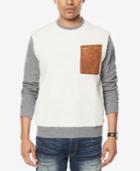 Sean John Men's Colorblocked Mixed-media Sweatshirt, Created For Macy's