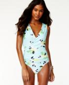 Vince Camuto Faux-wrap Printed One-piece Swimsuit Women's Swimsuit