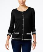 Karen Scott Petite Resort Striped Cardigan, Only At Macy's