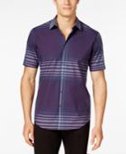 Alfani Men's Slim-fit Spaced Plaid Short-sleeve Shirt