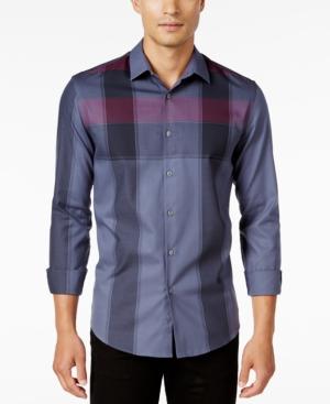 Alfani Men's Slim Fit Long-sleeve Plaid Shirt, Only At Macy's