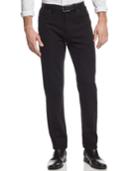 Vince Camuto Men's Navy Crosshatch Stretch-fabric Pants Slim-fit Pants