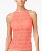 Hula Honey Crochet High-neck Tankini Top Women's Swimsuit