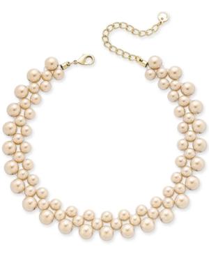 Charter Club Gold-tone Pink Imitation Pearl Choker Necklace, Only At Macy's