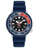 Seiko Men's Solar Prospex Padi Special Edition Diver Blue Silicone Strap Watch 46.7mm