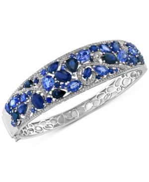 Effy Sapphire (15-3/4 Ct. T.w.) And Diamond (3/4 Ct. T.w.) Bangle Bracelet In 14k White Gold