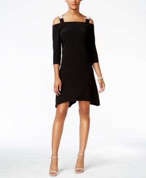 Msk Cold-shoulder Shift Dress