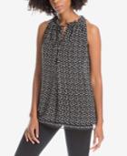 Max Studio London Sleeveless Tie-neck Blouse, Created For Macy's