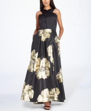 Tahari Asl Floral Halter Gown