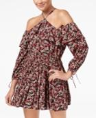 American Rag Juniors' Printed Cold-shoulder Peasant Dress, Created For Macy's