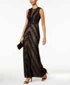 Nightway Illusion Lace Gown