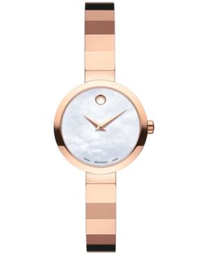 Movado Women's Swiss Novella Rose Gold-tone Pvd Stainless Steel Bracelet Watch 24mm 0607112