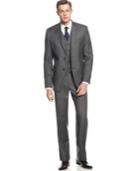 Lauren By Ralph Lauren Charcoal Vested Slim-fit Suit