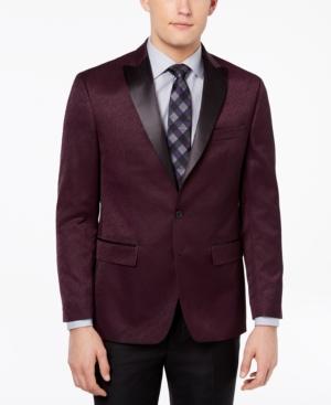 Ryan Seacrest Distinction Men's Modern-fit Burgundy Textured Dinner Jacket, Created For Macy's