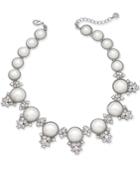 Charter Club Silver-tone Crystal & Imitation Pearl Statement Necklace, Created For Macy's