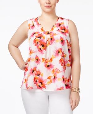 Kasper Plus Size Shirred Top