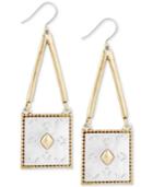 Lucky Brand Two-tone Patterned Square Drop Earrings