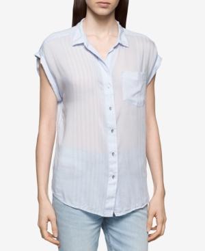 Calvin Klein Jeans Striped Cuffed-sleeve Shirt