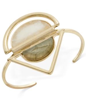 Danielle Nicole Gold-tone Morning Light Geometric Stone Cuff Bracelet