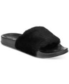 Inc International Concepts Faux-fur Pool Slides, Created For Macy's